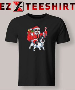 French Bulldog Christmas Santa Claus Woofmas Dog T-Shirt