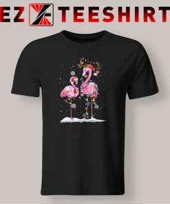 Santa Reindeer Flamingo Christmas T-Shirt