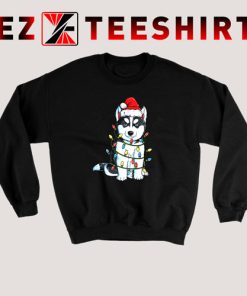 Siberian Husky Christmas Tree Sweatshirt